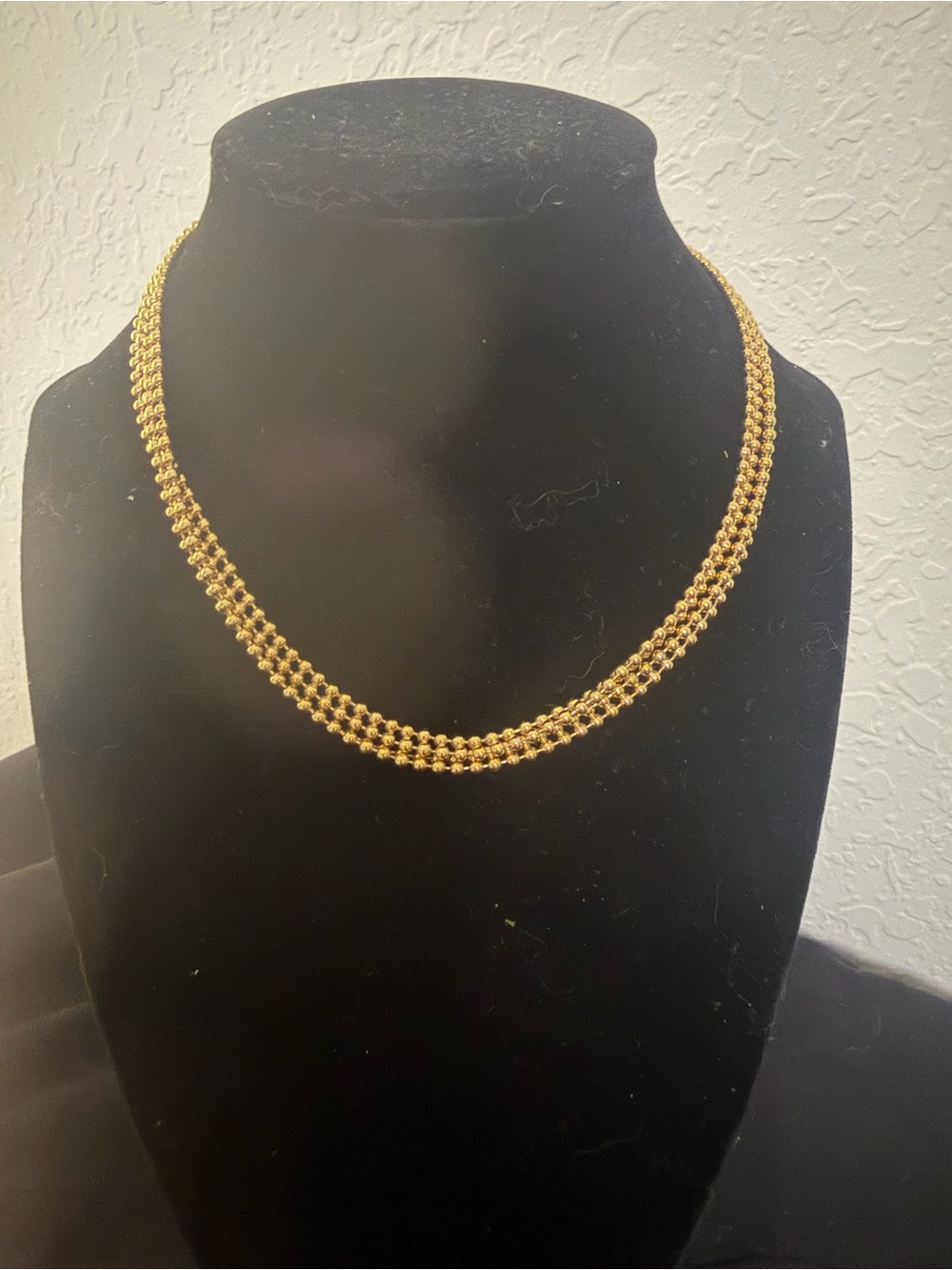Chico's Gold Double-Strand Beaded Necklace